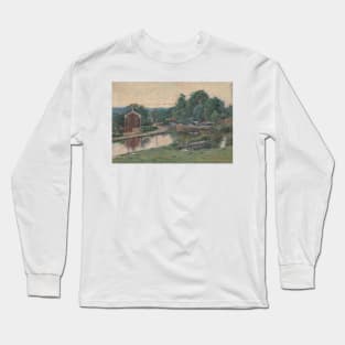 Evening at the Lock, Napanoch, New York by Theodore Robinson Long Sleeve T-Shirt